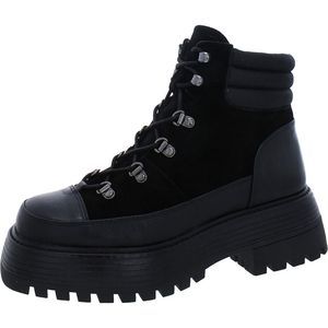 Vince Camuto Black Platform Lace-Up Ankle Boots